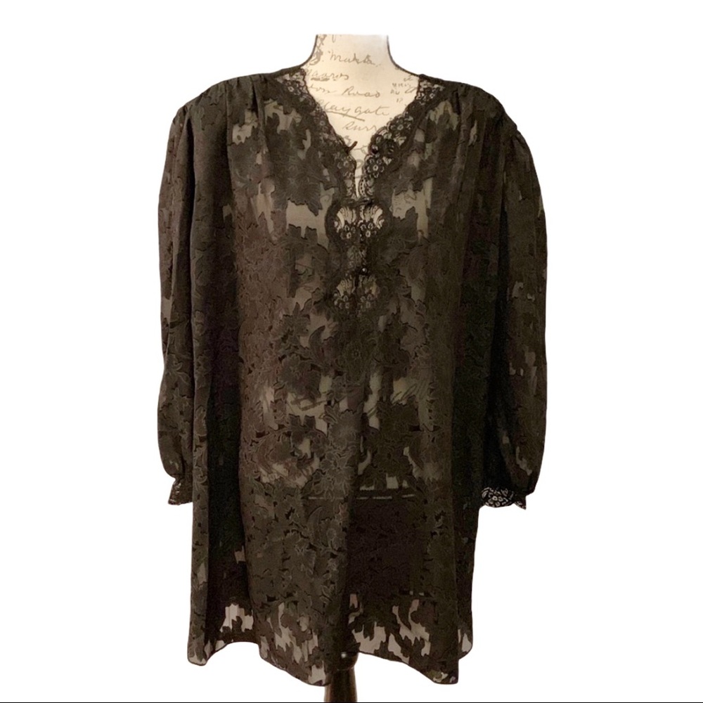 Solange Black Lace Chemise Size 26/28